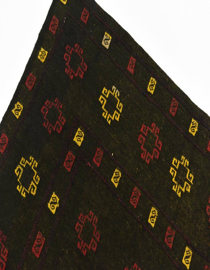 Detail image of  4' 2 x 4' 4  Hand Knotted Sumak Wool Square Rug