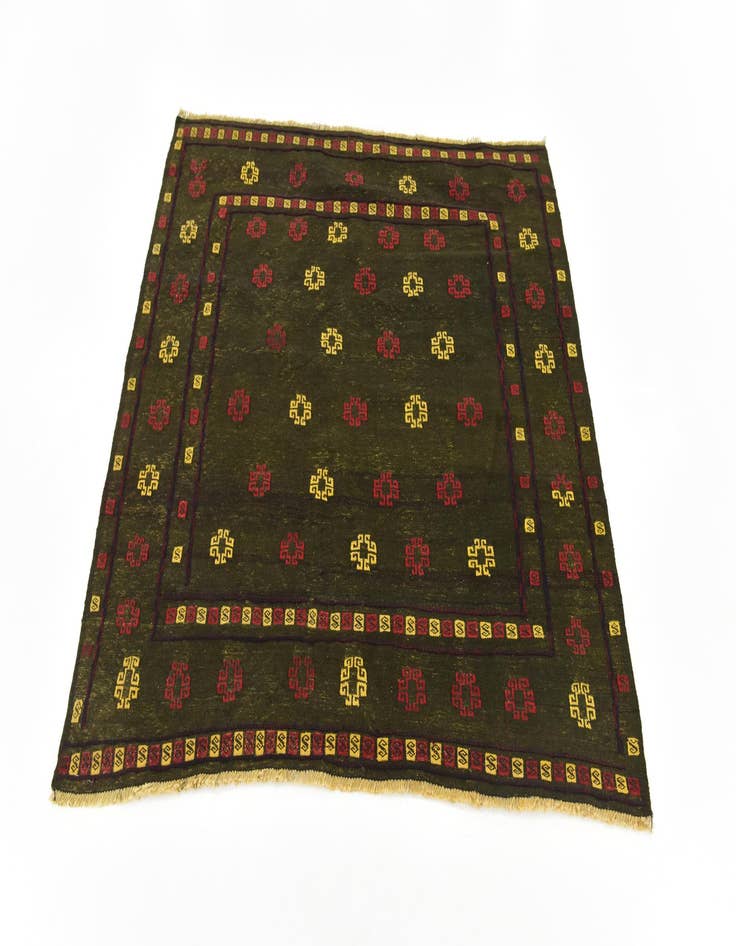 Detail image of  4' 4 x 4' 7  Hand Knotted Sumak Wool Square Rug