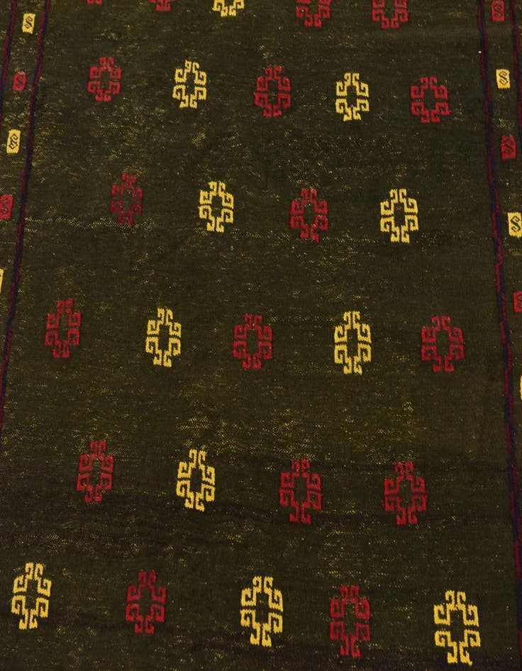 Detail image of  4' 4 x 4' 7  Hand Knotted Sumak Wool Square Rug