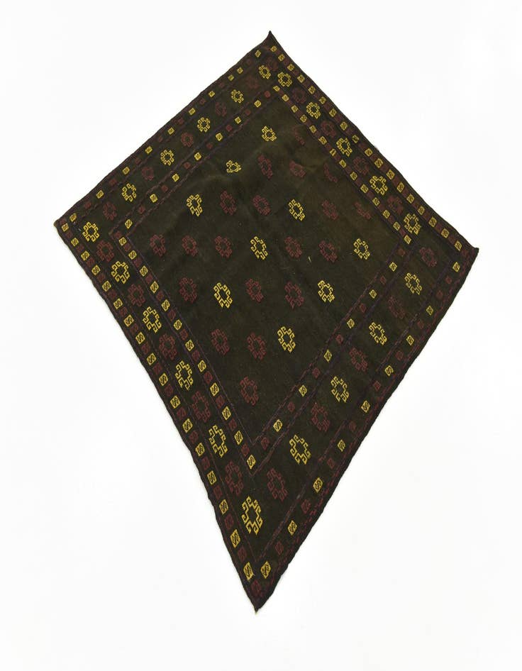 Detail image of  4' x 4' 3  Hand Knotted Sumak Wool Square Rug