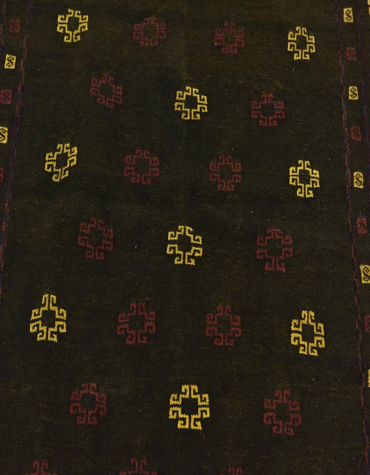 Detail image of  4' x 4' 3  Hand Knotted Sumak Wool Square Rug