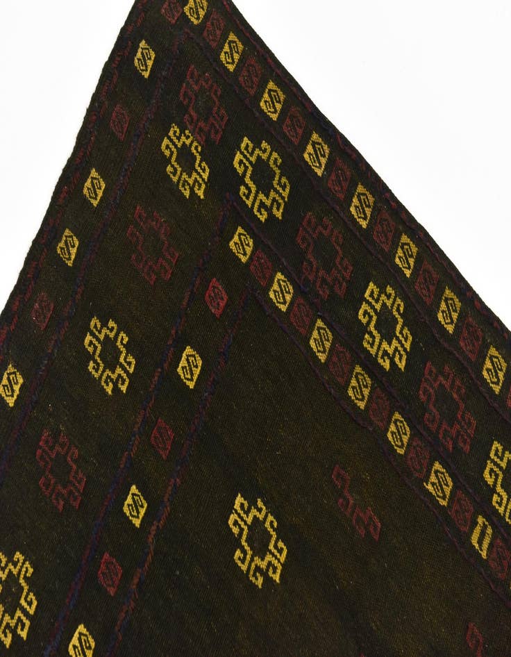 Detail image of  4' x 4' 3  Hand Knotted Sumak Wool Square Rug