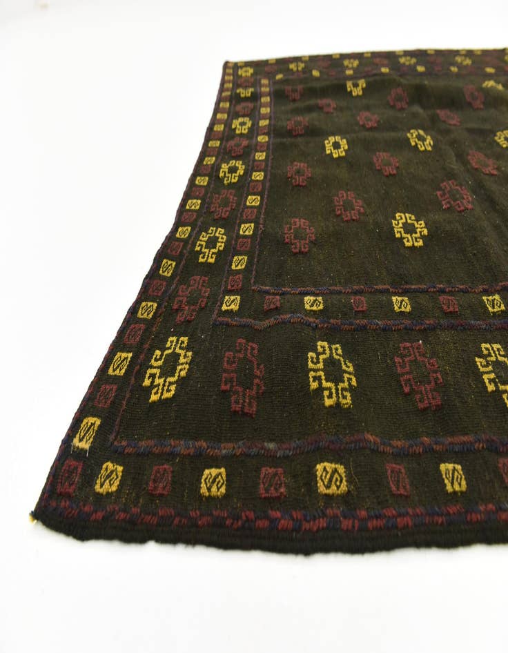 Detail image of  4' x 4' 3  Hand Knotted Sumak Wool Square Rug