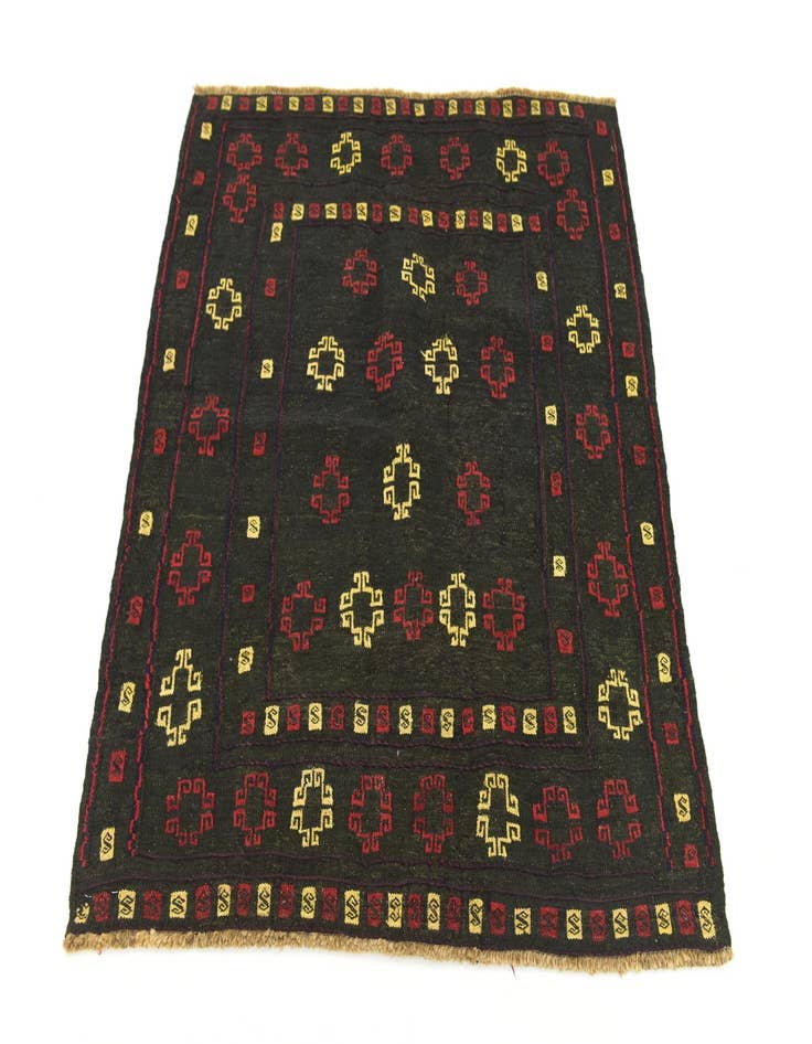 Detail image of  4' x 4' 3  Hand Knotted Sumak Wool Square Rug