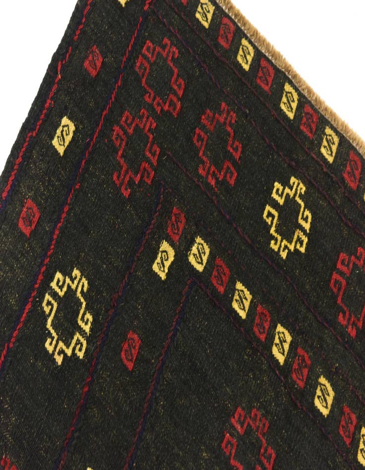 Detail image of  4' x 4' 3  Hand Knotted Sumak Wool Square Rug