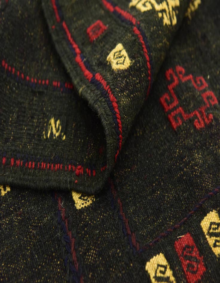 Detail image of  4' x 4' 3  Hand Knotted Sumak Wool Square Rug