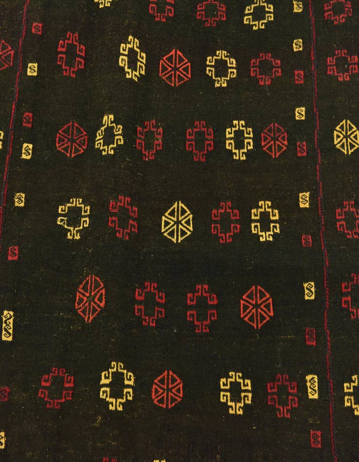 Detail image of  4' x 4' 4  Hand Knotted Sumak Wool Square Rug