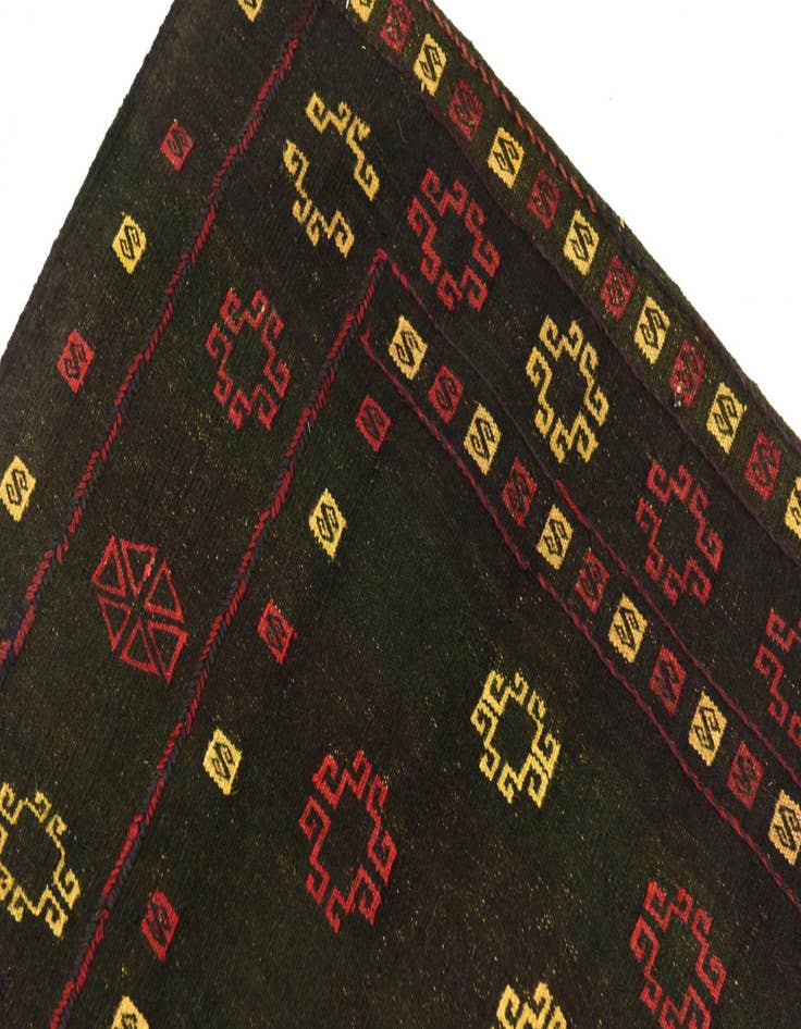 Detail image of  4' x 4' 4  Hand Knotted Sumak Wool Square Rug