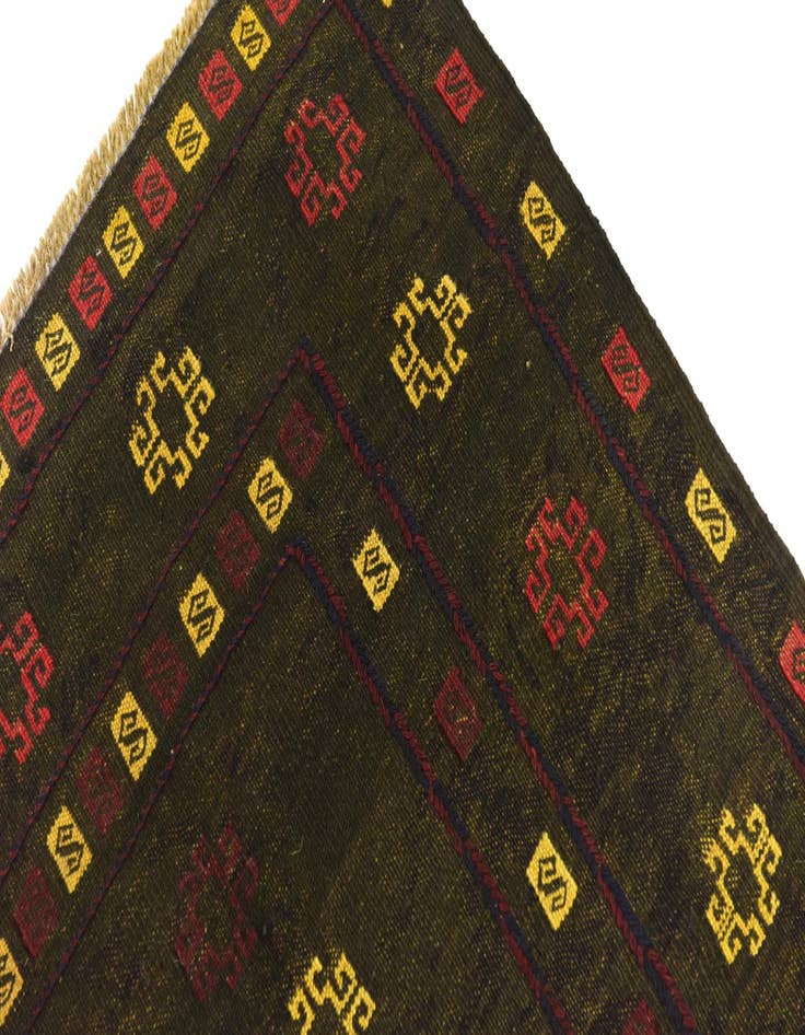 Detail image of  3' 10 x 4' 4  Hand Knotted Sumak Wool Square Rug