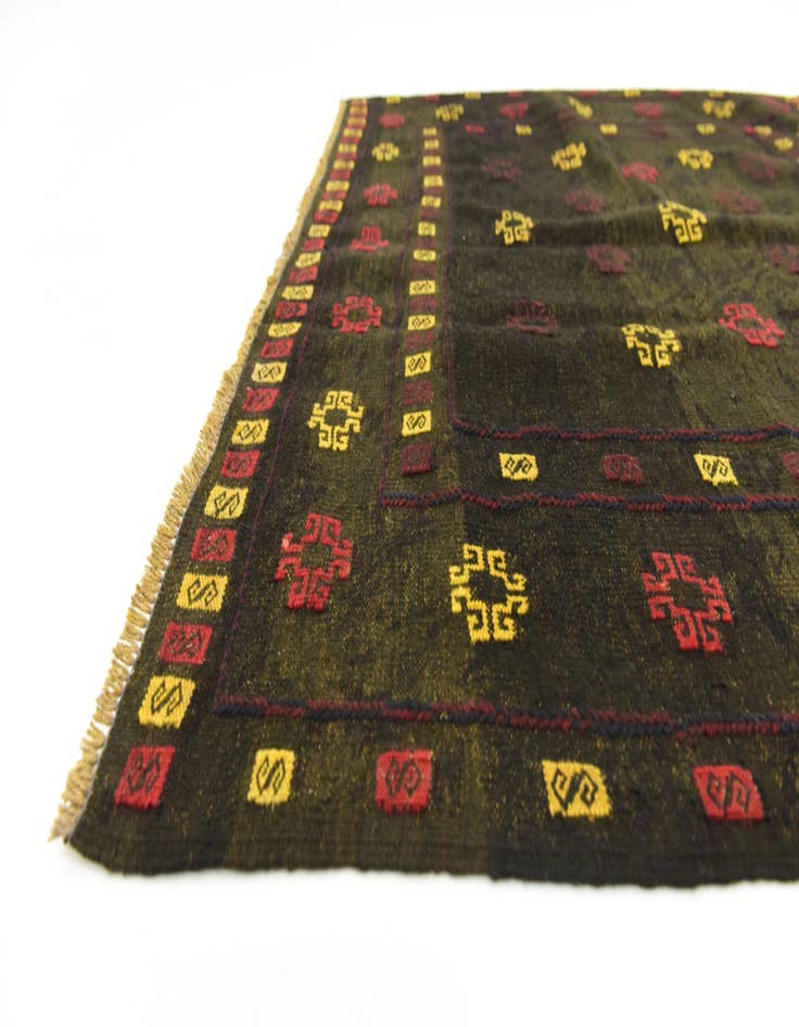 Detail image of  3' 10 x 4' 4  Hand Knotted Sumak Wool Square Rug