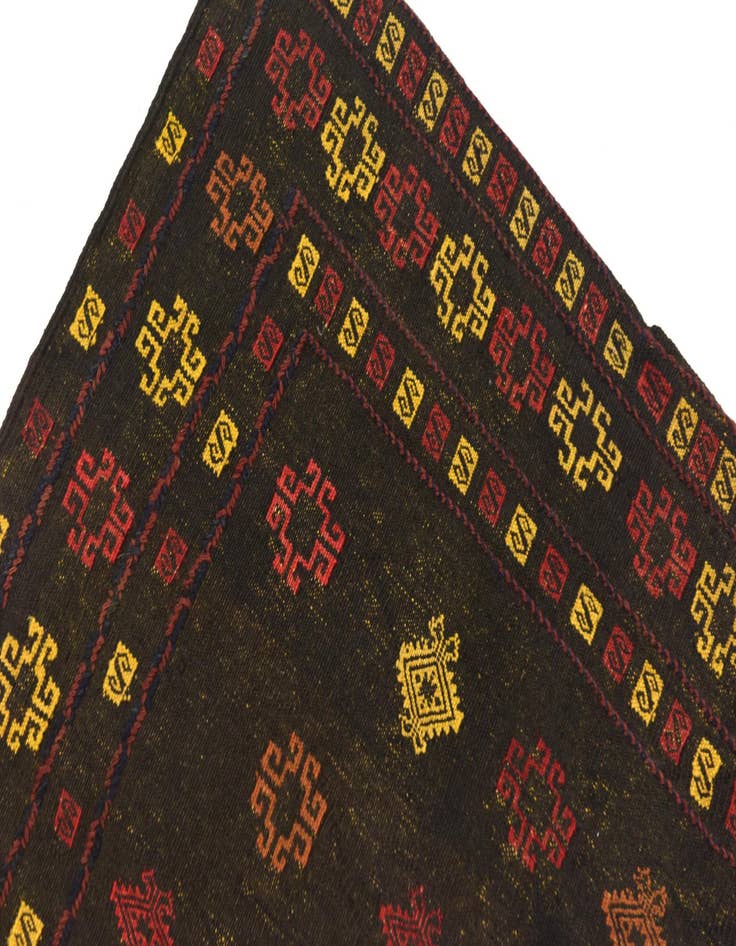 Detail image of  3' 10 x 4' 3  Hand Knotted Sumak Wool Square Rug