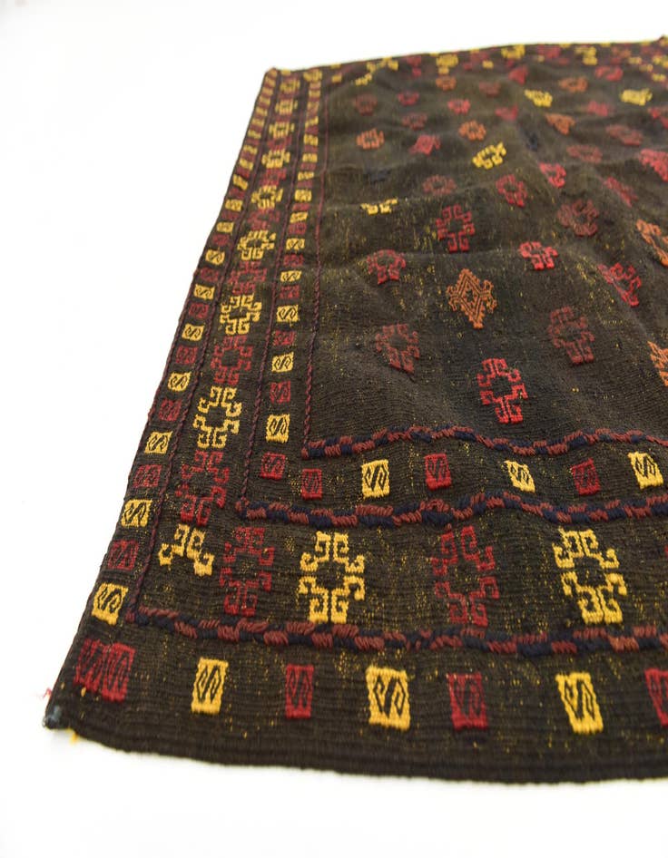 Detail image of  3' 10 x 4' 3  Hand Knotted Sumak Wool Square Rug