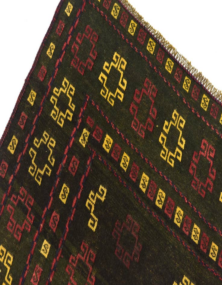 Detail image of  4' x 4' 3  Hand Knotted Sumak Wool Square Rug