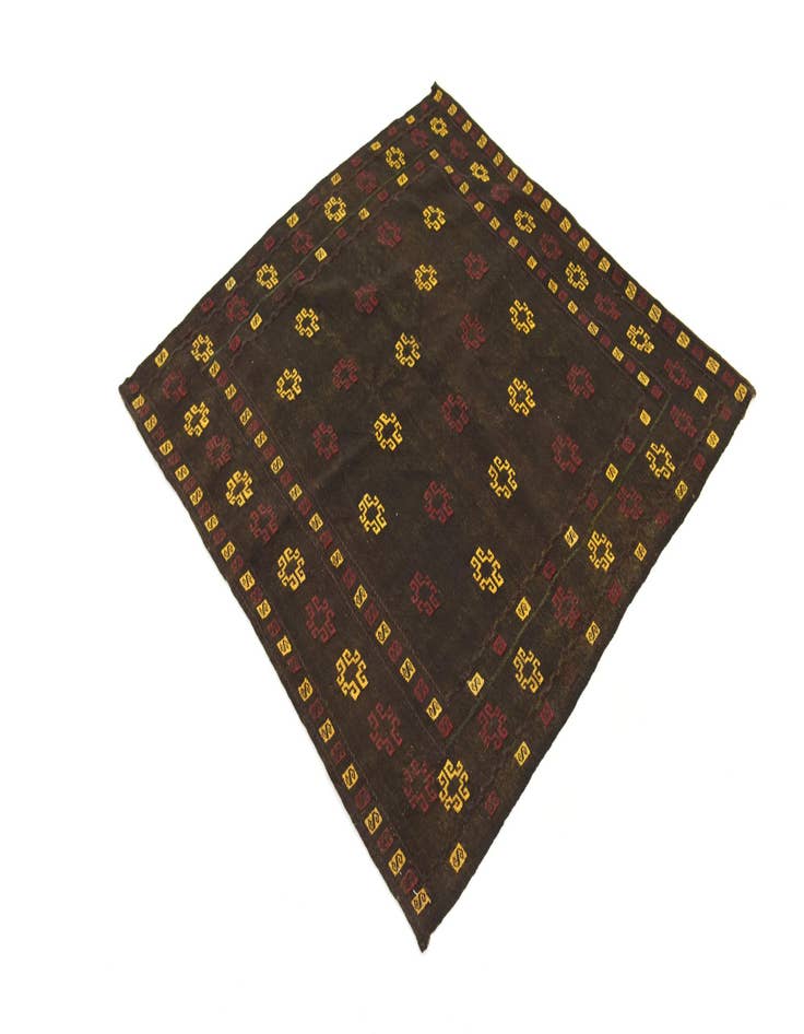 Detail image of  4' 2 x 4' 2  Hand Knotted Sumak Wool Square Rug