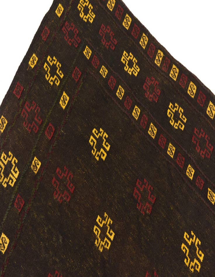 Detail image of  4' 2 x 4' 2  Hand Knotted Sumak Wool Square Rug