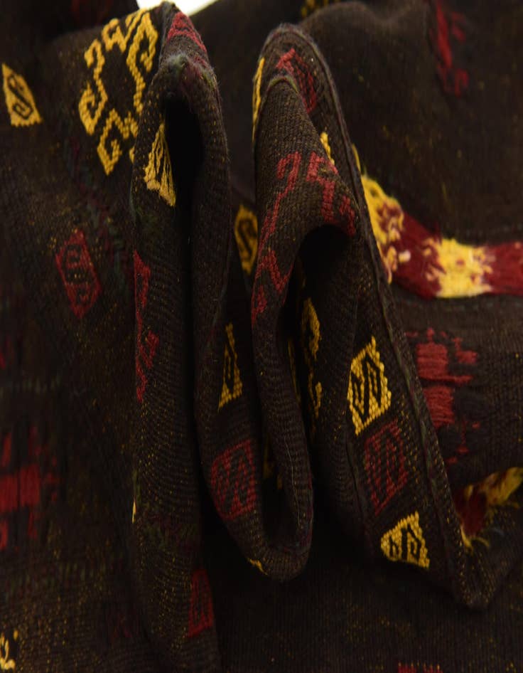 Detail image of  4' 2 x 4' 2  Hand Knotted Sumak Wool Square Rug