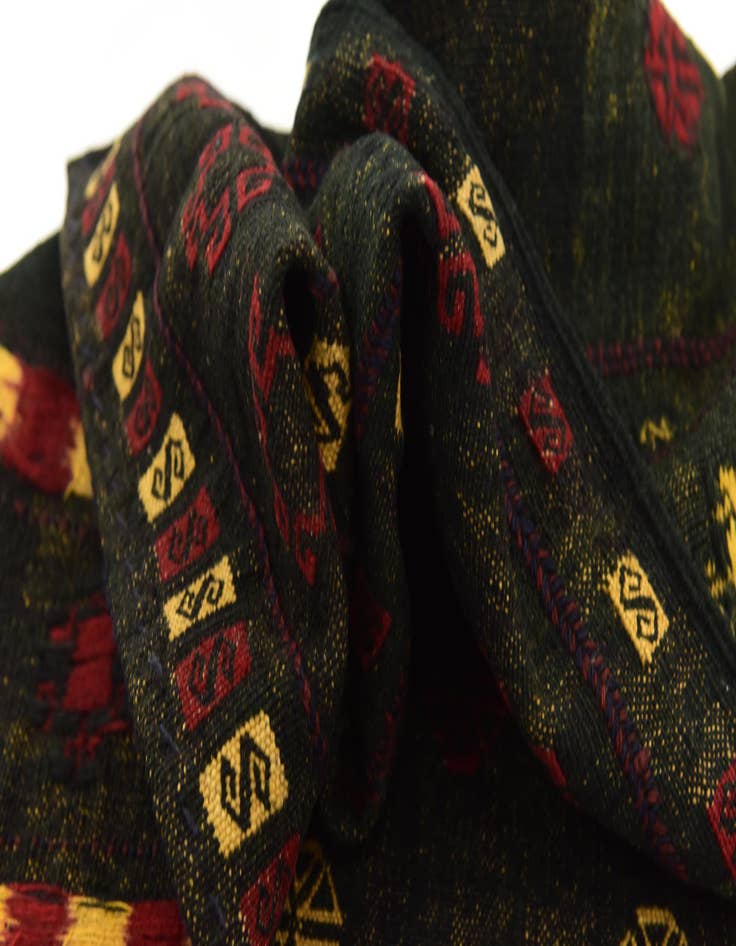 Detail image of  4' 3 x 4' 5  Hand Knotted Sumak Wool Square Rug