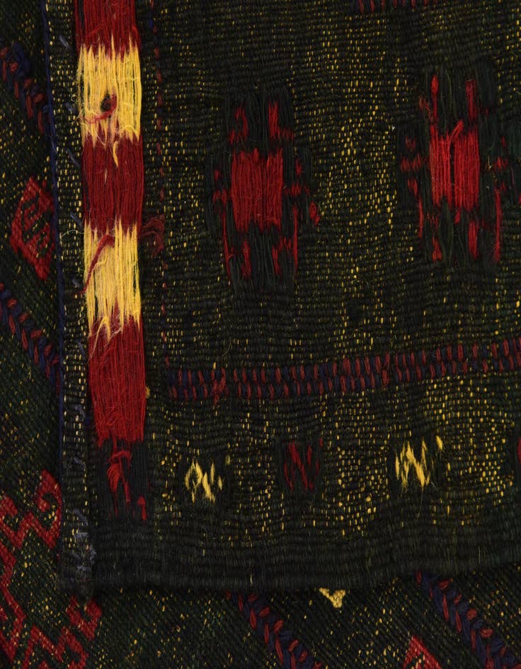 Detail image of  4' 3 x 4' 5  Hand Knotted Sumak Wool Square Rug