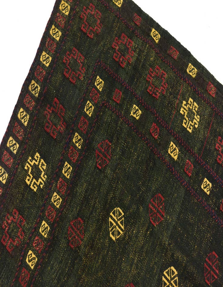 Detail image of  4' 3 x 4' 5  Hand Knotted Sumak Wool Square Rug