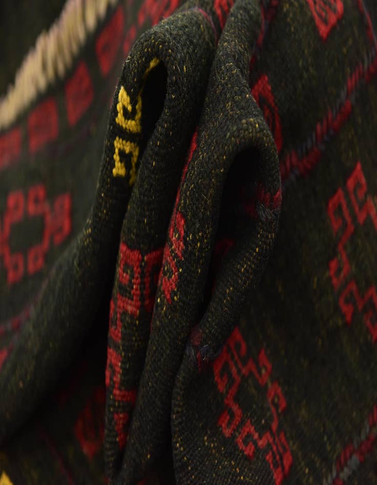 Detail image of  4' 2 x 4' 3  Hand Knotted Sumak Wool Square Rug