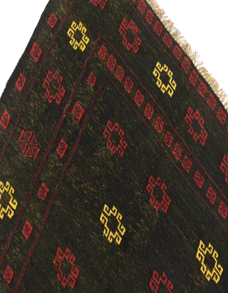 Detail image of  4' 2 x 4' 3  Hand Knotted Sumak Wool Square Rug