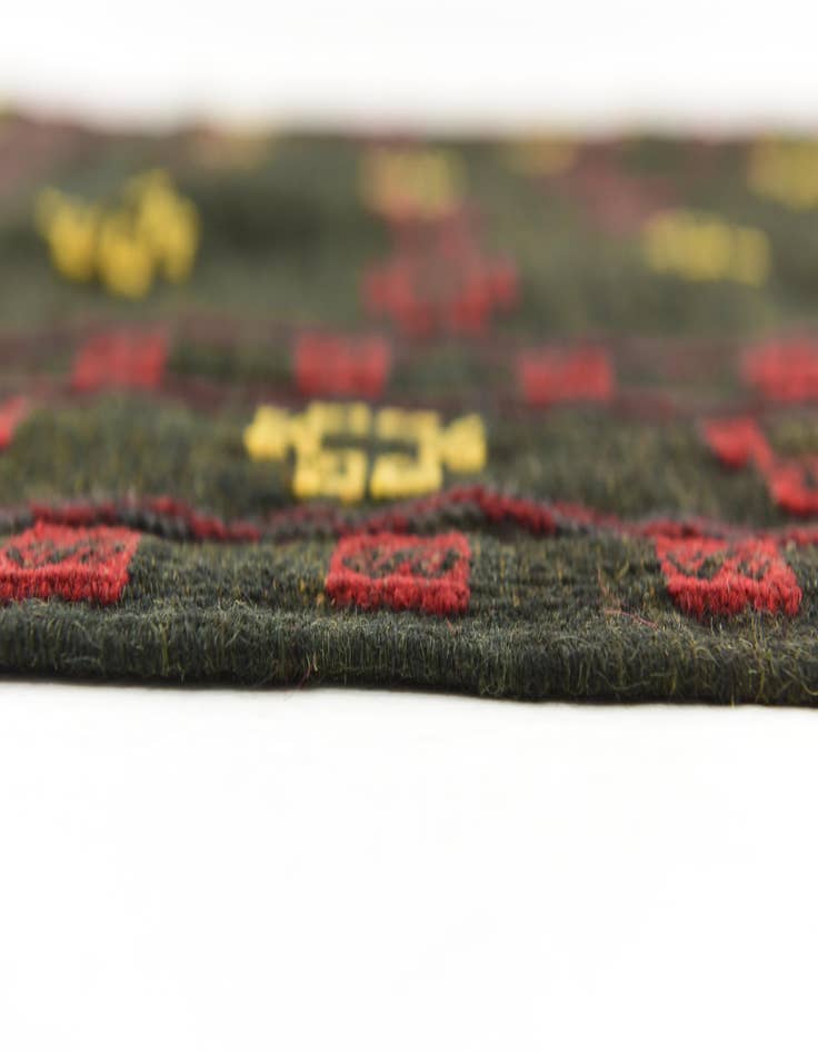 Detail image of  4' 2 x 4' 3  Hand Knotted Sumak Wool Square Rug