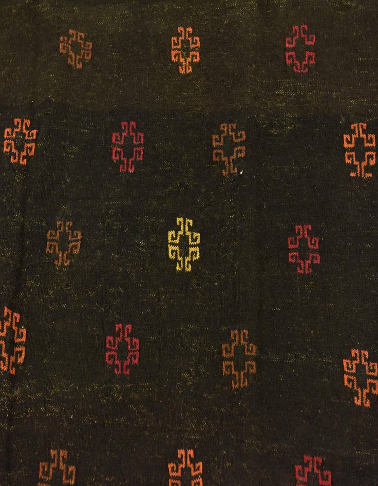 Detail image of  4' 2 x 4' 3  Hand Knotted Sumak Wool Square Rug