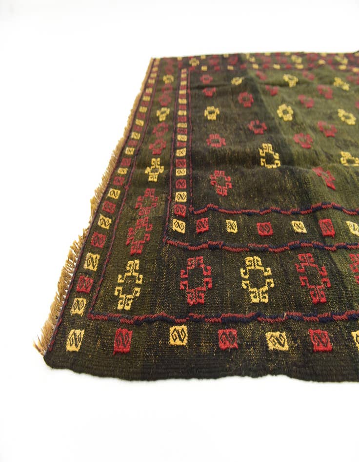 Detail image of  4' 2 x 4' 2  Hand Knotted Sumak Wool Square Rug