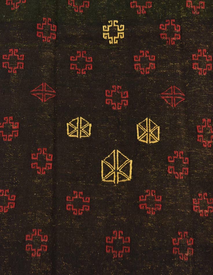 Detail image of  4' 2 x 4' 3  Hand Knotted Sumak Wool Square Rug