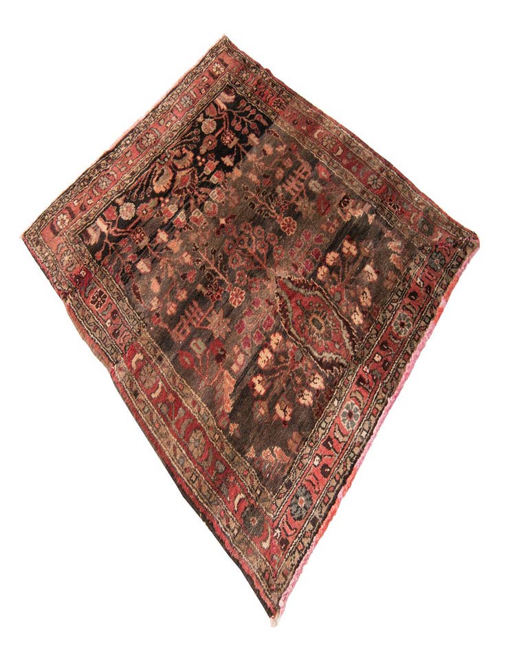 Detail image of 4' x 4' 9 Hand Knotted Ultra Vintage Persian Wool Square Rug