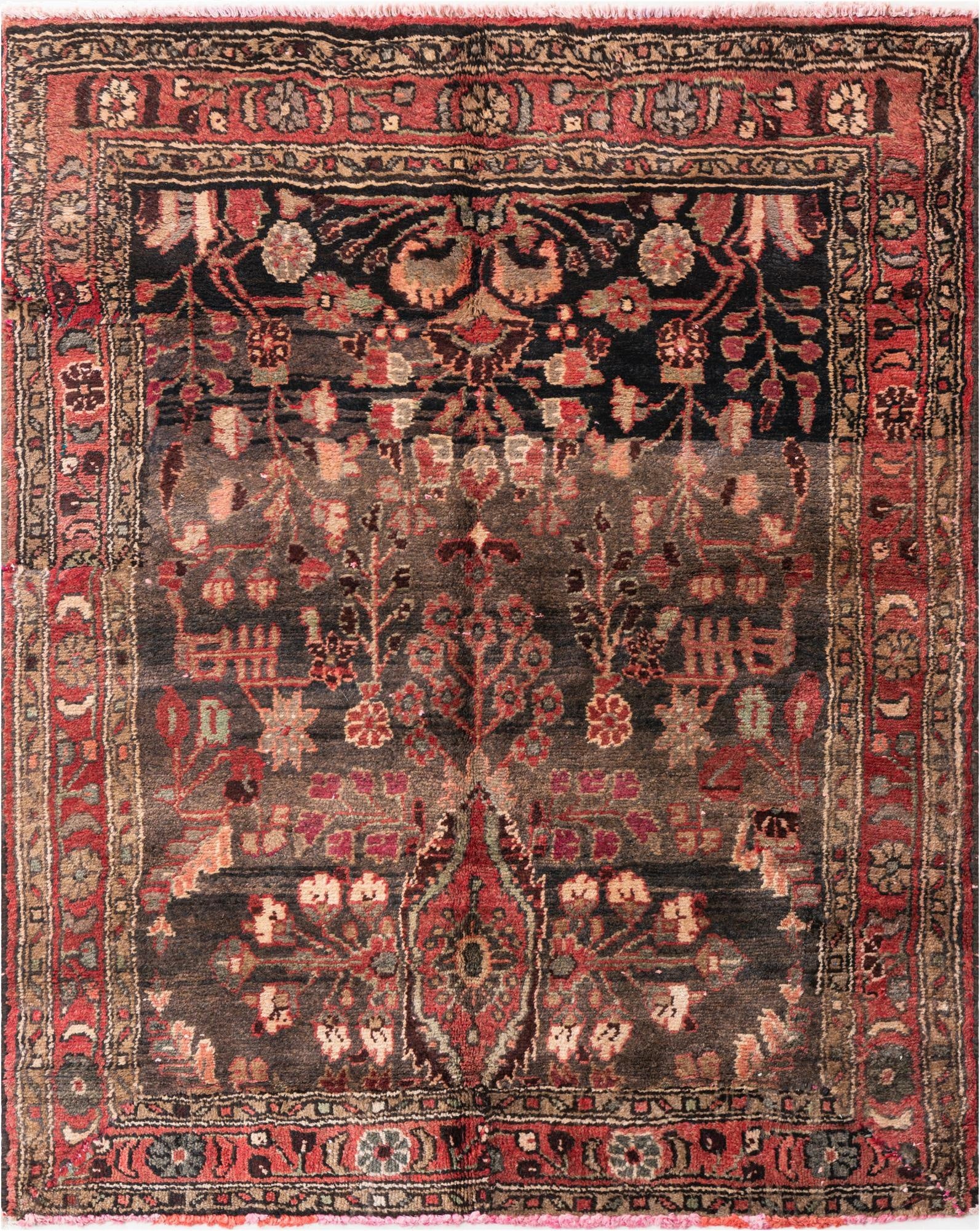  4' x 4' 9  Hand Knotted Ultra Vintage Persian Wool Square Rug