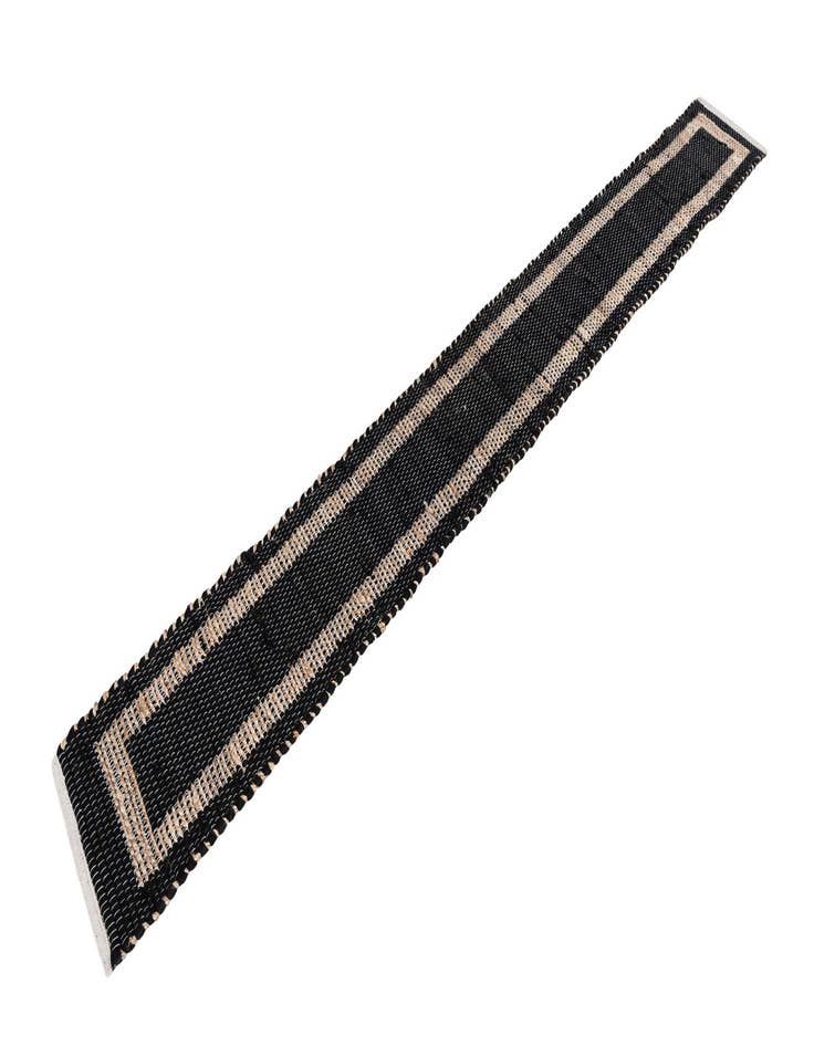 Detail image of  1' 2 x 10'  Hand Woven Chindi Jute Table Runner Rug