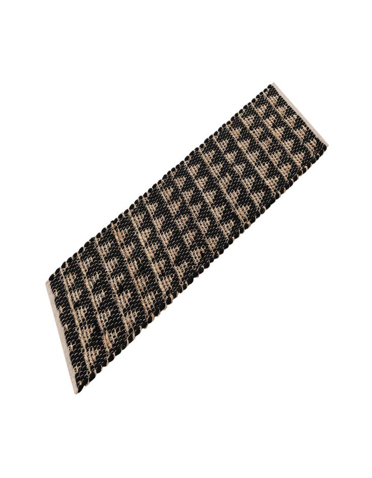 Detail image of  1' 2 x 4' 1  Hand Woven Chindi Jute Table Runner Rug