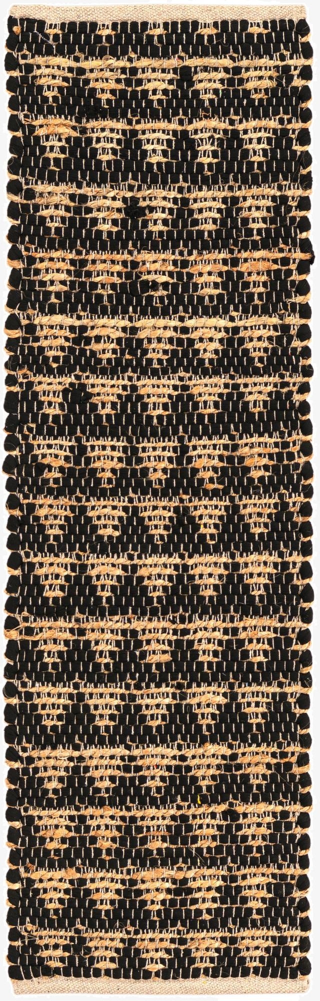  1' 2 x 4' 1  Hand Woven Chindi Jute Table Runner Rug