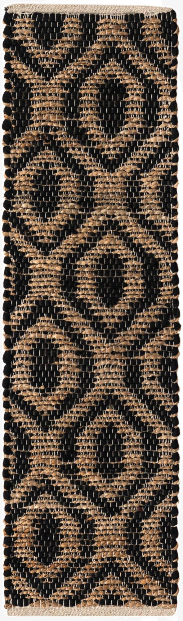  1' 2 x 4' 1  Hand Woven Chindi Jute Table Runner Rug