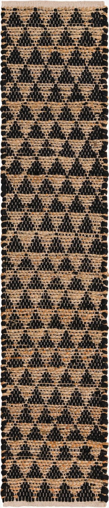  1' 2 x 6' 1  Hand Woven Chindi Jute Table Runner Rug