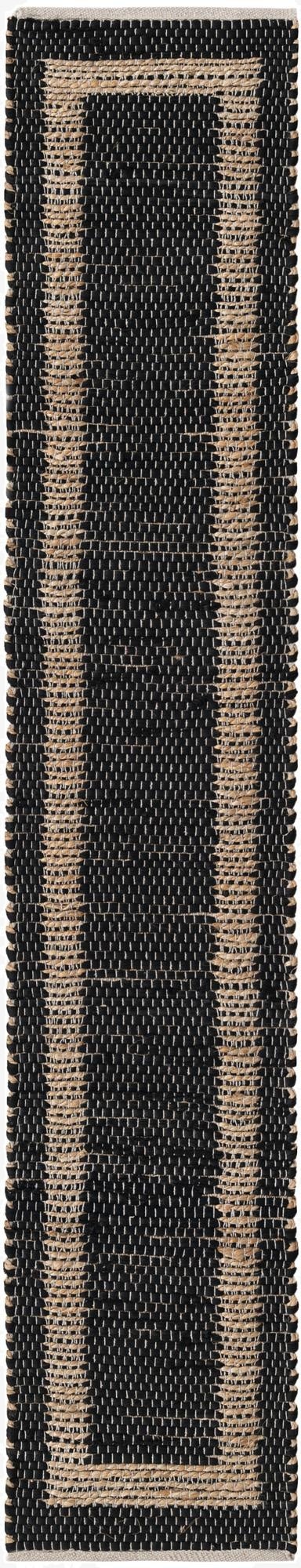  1' 2 x 4' 1  Hand Woven Chindi Jute Table Runner Rug