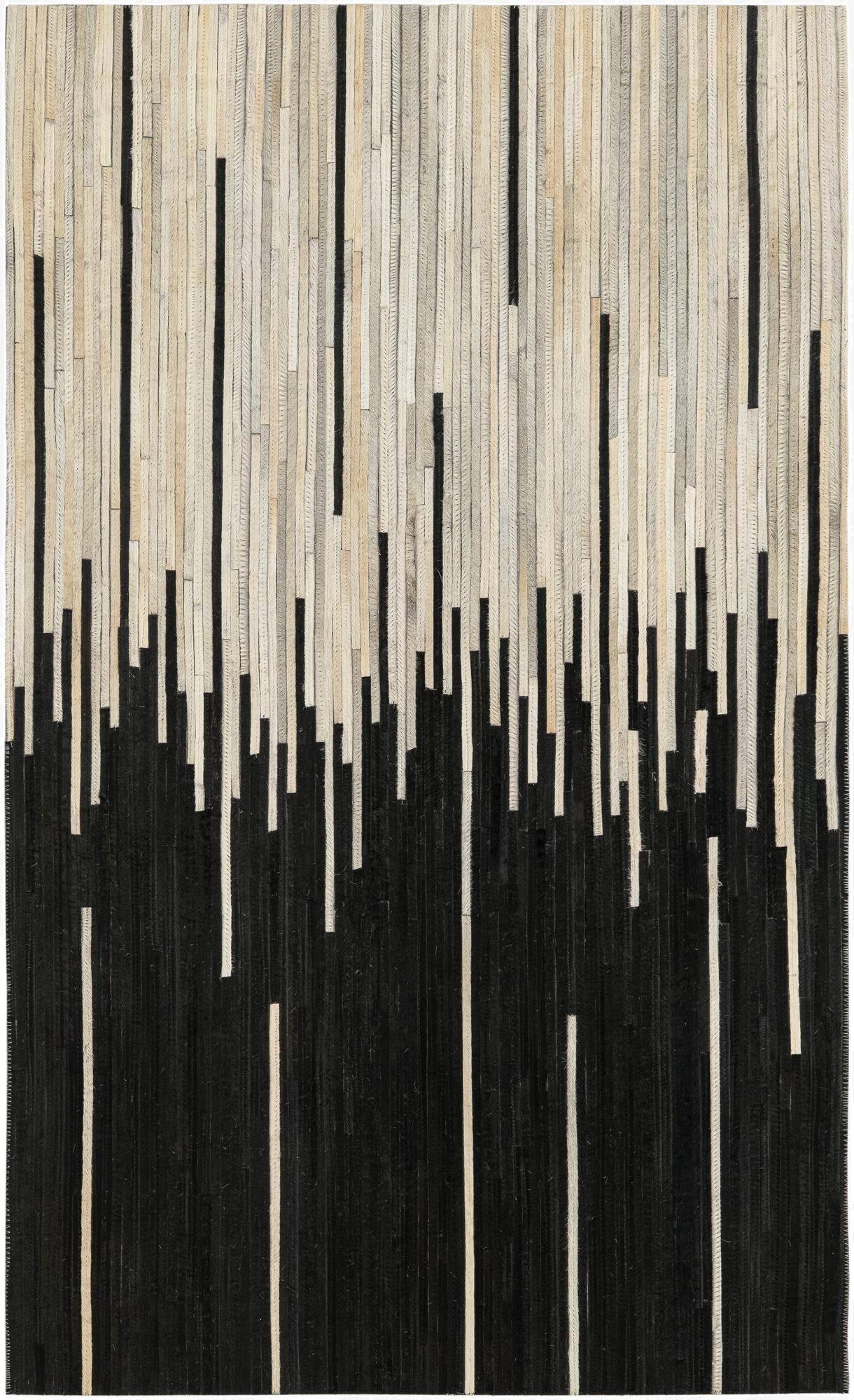  3' 1 x 5' 1 Cowhide Leather Rug