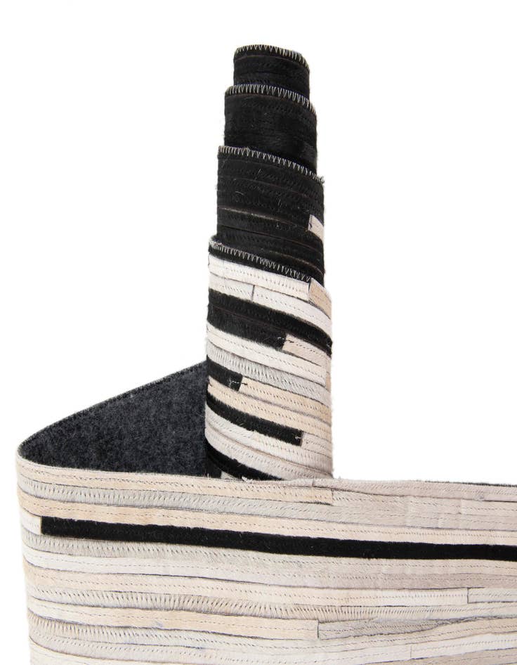 Detail image of  7' 10 x 7' 10 Cowhide Leather Round Rug