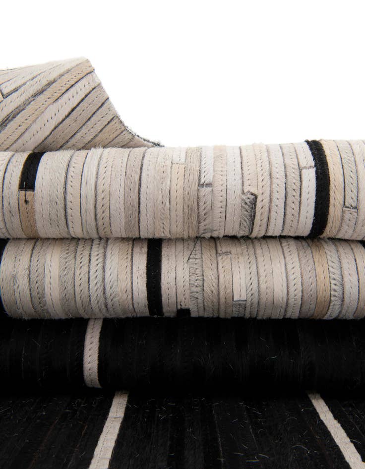 Detail image of  7' 10 x 7' 10 Cowhide Leather Round Rug