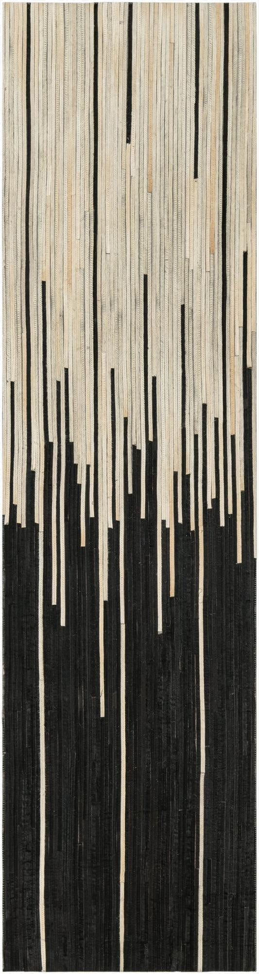  2' 2 x 8' Cowhide Leather Runner Rug