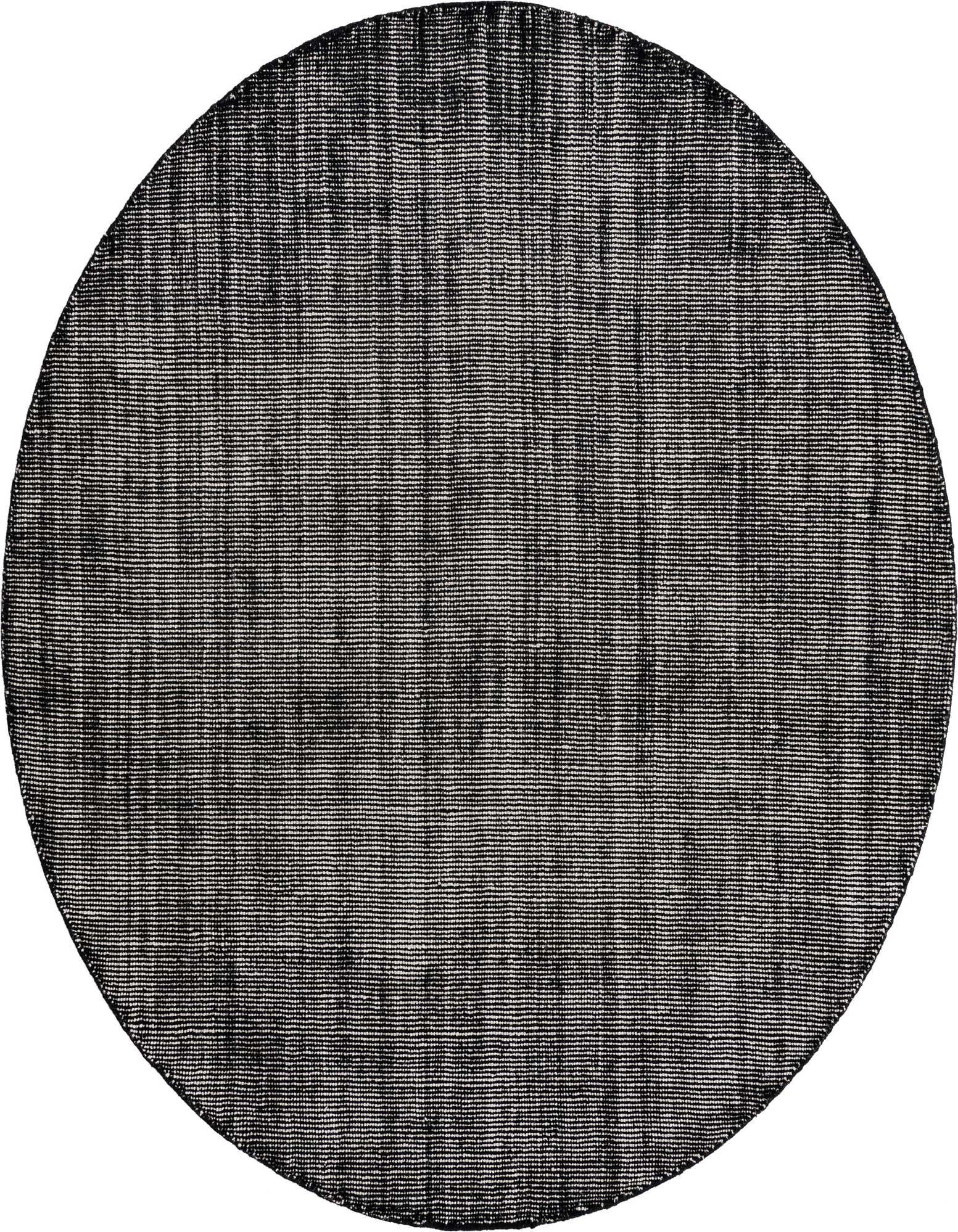 A 6' 11 x 6' 11 round Jill Zarin English Manor rug in black and purple with a textured, solid modern pattern.