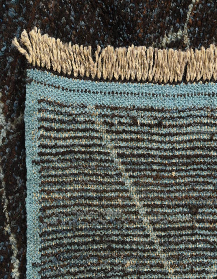 Detail image of  6' 1 x 9' 5  Hand Knotted Moroccan Wool Rug