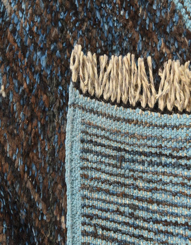 Detail image of  6' 1 x 9'  Hand Knotted Moroccan Wool Rug