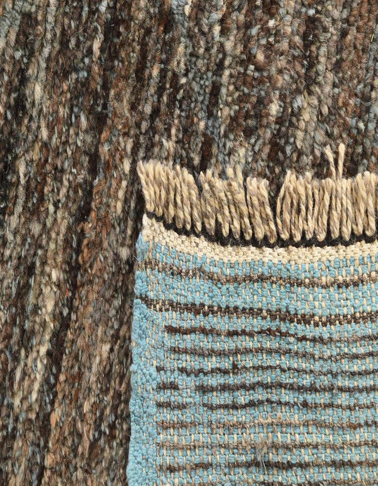 Detail image of  5' 2 x 8' 4  Hand Knotted Moroccan Wool Rug