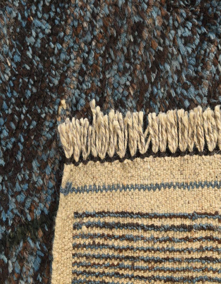 Detail image of  6' 2 x 9' 2  Hand Knotted Moroccan Wool Rug