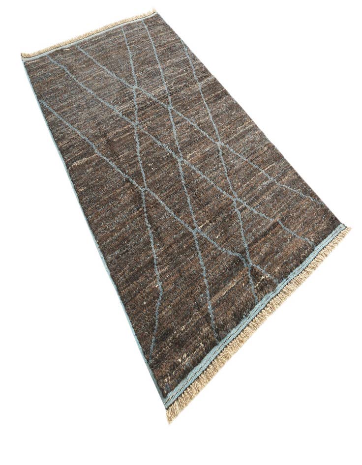 Detail image of  5' x 8'  Hand Knotted Moroccan Wool Rug