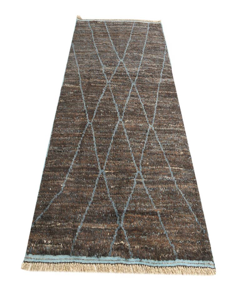 Detail image of  5' x 8'  Hand Knotted Moroccan Wool Rug