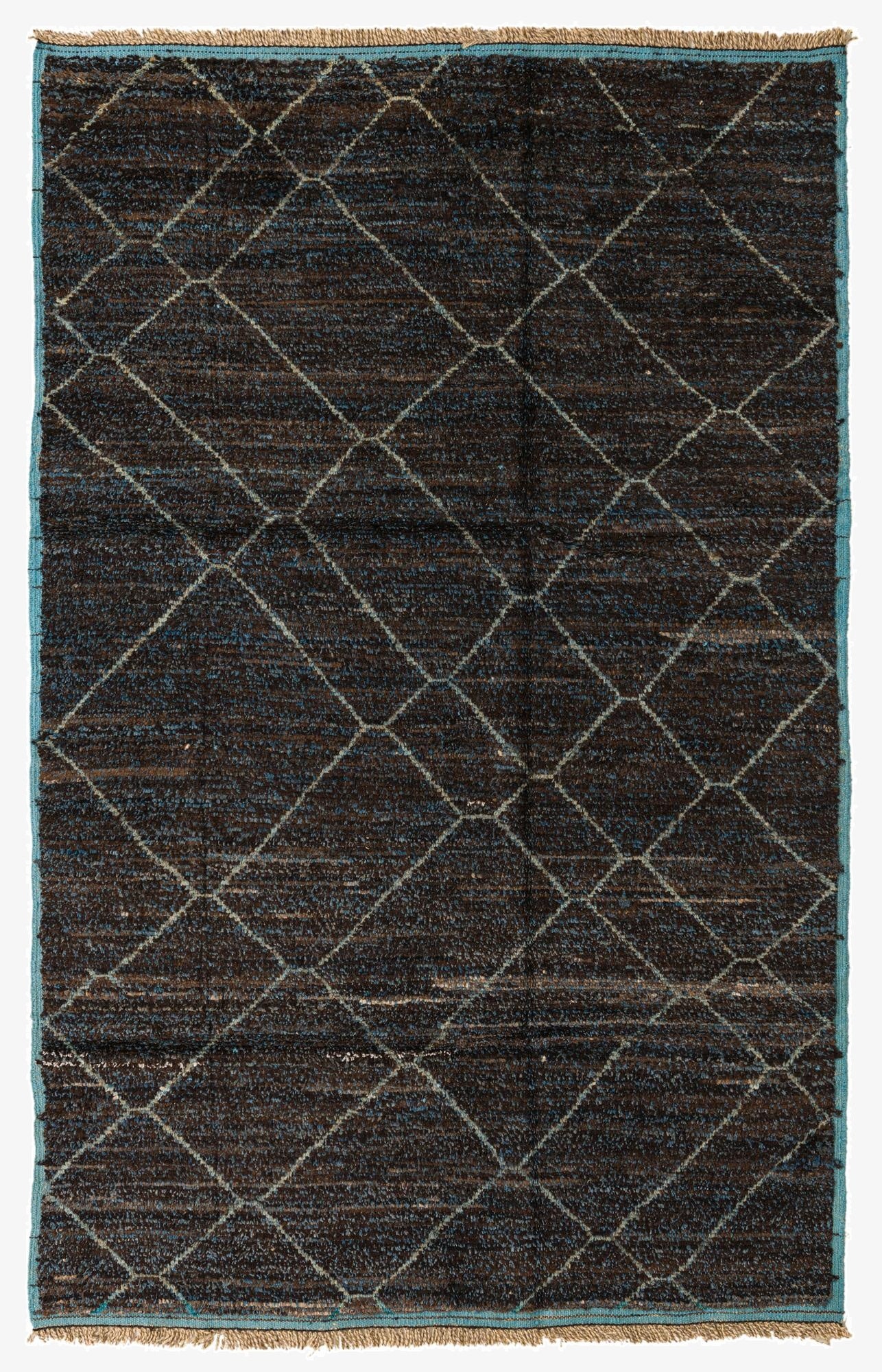  6' 1 x 9' 5  Hand Knotted Moroccan Wool Rug