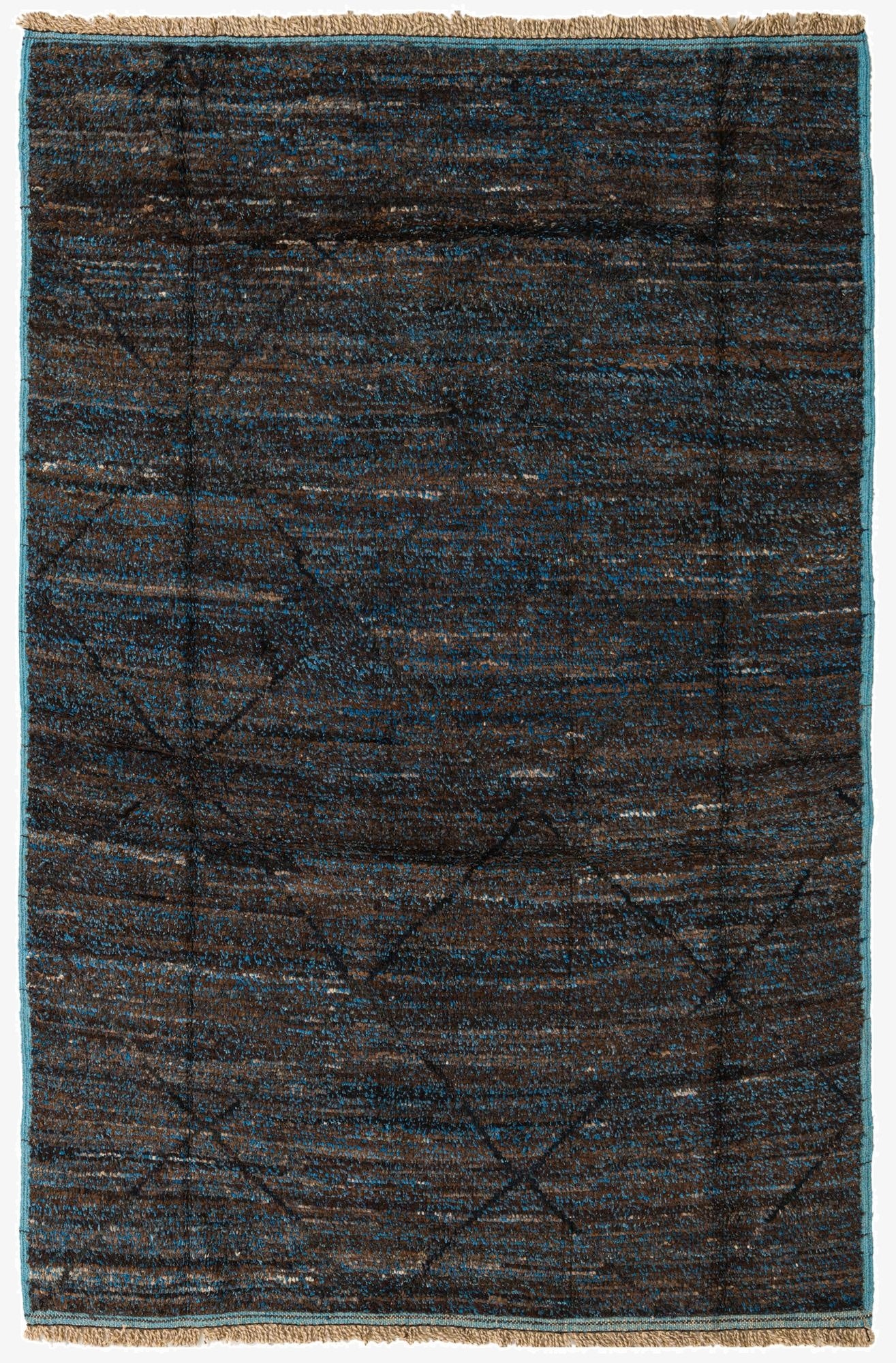  6' 1 x 9'  Hand Knotted Moroccan Wool Rug